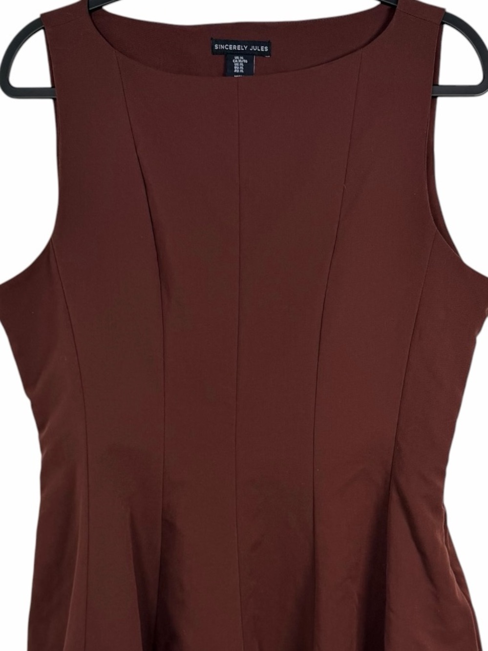 Sincerely Jules Brown Fit and Flare Sleeveless Mini Dress Skater Size XL - Picture 5 of 9